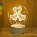 Axyaa 3D Acrylic LED Night Light | Romantic Bedroom Decoration Kids Lamp