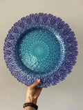 Axyaa Round Glass Fruit Plate for Elegant Living Room Dining