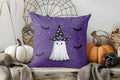 Axyaa Halloween Ghosts & Floral Pillow Cover for Sofa, Bedroom, Car