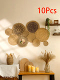 Woven Seagrass Wall Basket Axyaa Rustic Boho Home Decor Farmhouse Round Baskets