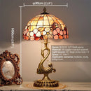 Axyaa Modern Brass Table Lamp LED Tiffany Shell Decor Retro Copper Desk Light