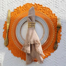 Axyaa Round Pink Placemats Set for Dining and Events