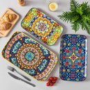 Axyaa Long Plate Set - 3 Sizes Rectangular Ceramic Salad & Dessert Plates