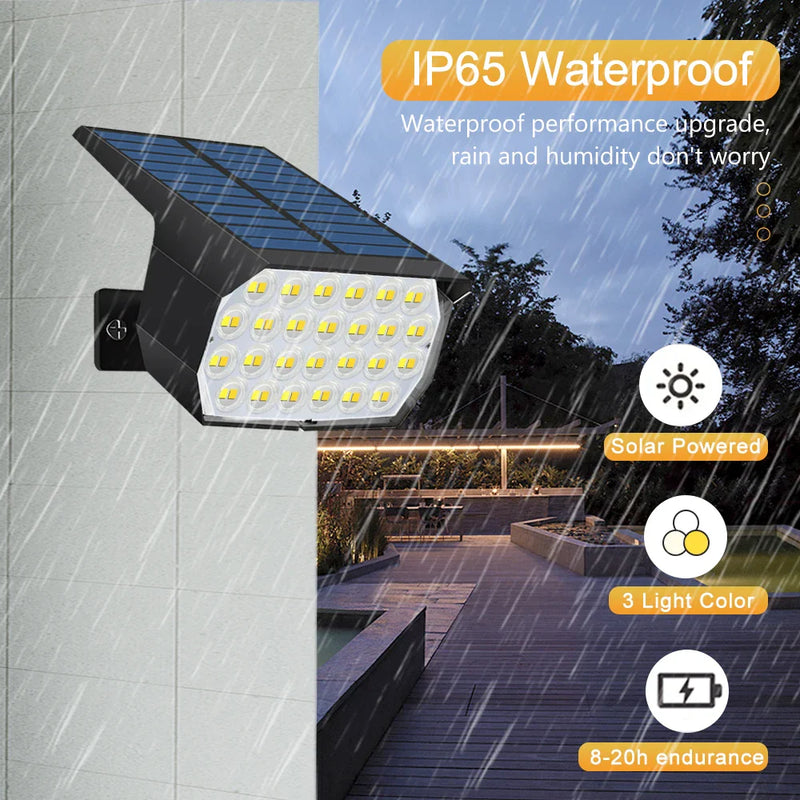 Axyaa Solar Landscape Light: 50LED Waterproof Spotlight with 3 Color Modes