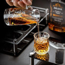 Axyaa Diamond Relief Shot Glass Set - Vintage Whiskey Drinking Tools for Party Bars