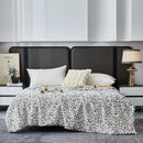 Axyaa Leopard Print Rabbit Fur Blanket - All-Season Machine Washable Home Dorm Universal Blanket