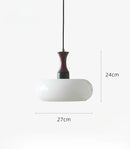 Axyaa Retro Glass Chandelier Light Fixture Solid Wood Pendant Lamp