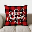 Axyaa Merry Christmas Plaid Trees Pillow Cover for Sofa, Bedroom, Car