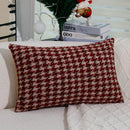 Axyaa Red Houndstooth Geometric Cushion Cover 45x45cm for Home Christmas Decor