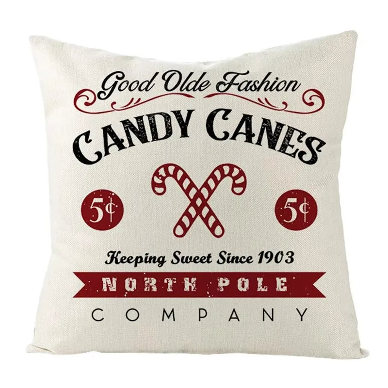 Axyaa Christmas Linen Square Pillow Case 45X45CM