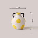 Axyaa Geometric Graffiti Ceramic Vase Flowerpot for Stylish Home Decor
