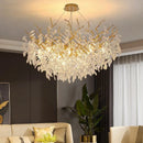 Axyaa Crystal Branch Chandelier Ceiling Pendant for Living Dining Bedroom Lighting