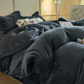 Axyaa Flannel Bedding Set with Fleece Duvet Cover, Soft & Warm Sheet + Pillowcase