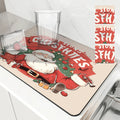 Axyaa Christmas Tree Absorbent Drying Mat - Quick Dry, Antiskid Tableware Mat
