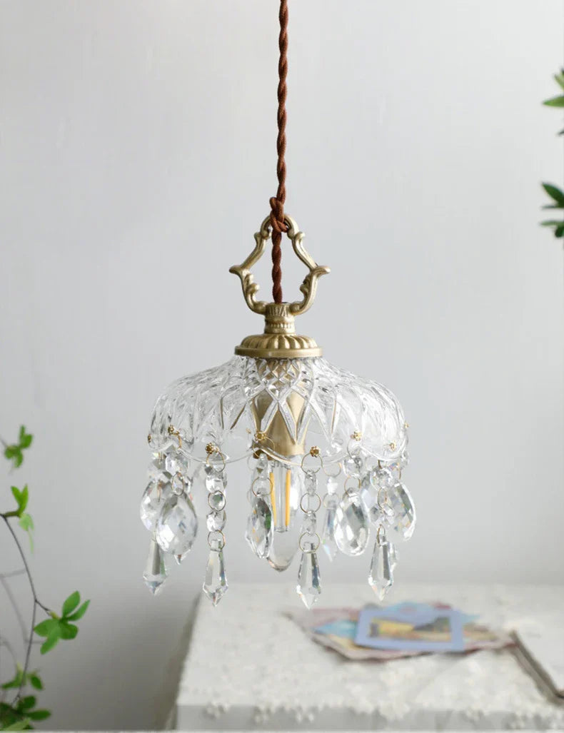 Axyaa Medieval Crystal Wall Lamp Bedroom Living Room Luxury French Glass Lights