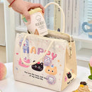 Axyaa Kawaii Thermal Lunch Bag- Cute Portable Bento Pouch for Women, Girls, Kids
