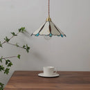 Axyaa Nordic Glass Copper LED Pendant Lamp for Dining Room and Bedroom
