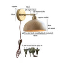 Axyaa Modern Ash Wood LED Wall Light with Pull Chain Switch