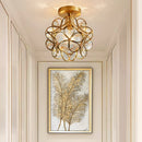 Axyaa Nordic Flower Ball LED Ceiling Chandelier Glass Copper Modern Hallway Decor
