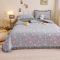 Axyaa Velvet Quilted Bed Cover Single/Double Bedspread - Winter Bed Linen