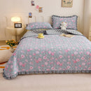 Axyaa Velvet Quilted Bed Cover Single/Double Bedspread - Winter Bed Linen