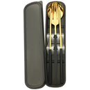 Axyaa Black Gold Stainless Steel Cutlery Set in Storage Box