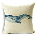 Axyaa Blue Texture Print Linen Cushion Case for Living Room Sofa - 40cm/45cm/50cm