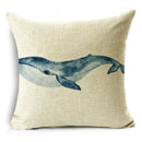 Axyaa Blue Texture Print Linen Cushion Case for Living Room Sofa - 40cm/45cm/50cm