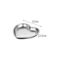 Axyaa Heart-shaped Snack Tray: Multi-size Stainless Steel Dessert Plate for Kitchen Storage