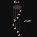 Axyaa Crystal Chandelier Stair Pendant Lamp Living Room Pendant Lights Interior Lighting