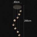 Axyaa Crystal Chandelier Stair Pendant Lighting Modern Living Room Interior Light