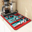 Axyaa Geometric Abstract Kitchen Drying Mat - Quick Dry & Antiskid