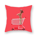 Axyaa Dog Eating Ice Cream Decorative Pillowcase 45x45cm