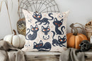 Axyaa Cute Witch Cat Halloween Pillow Cover Pattern Cushion Cover for Sofa Bedroom Car