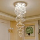 Axyaa Luxury Crystal Staircase Chandelier for Hotel Villa Bedroom Lighting
