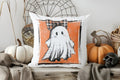 Axyaa Pink House & Ghost Halloween Pillow Cover for Sofa, Bedroom, Car