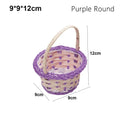 Axyaa Hand-Woven Wicker Flower Storage Basket: Beautiful Round/Oval Shape Basket