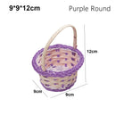 Axyaa Hand-Woven Wicker Flower Storage Basket: Beautiful Round/Oval Shape Basket