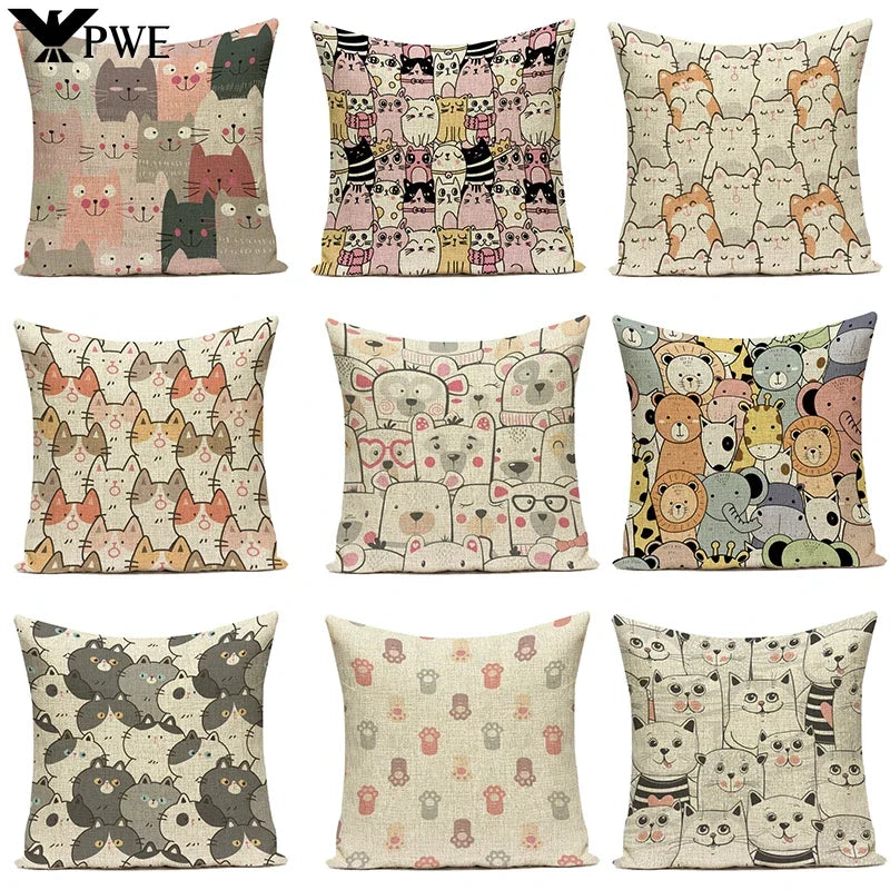 Axyaa Cartoon Pillow Cover: Cute Print Pillow Cover for Home, Bedroom, & Car
