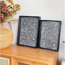 Axyaa Square Light Luxury Black Tray for Home Decor and Organization