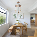 Axyaa 3-Head Wooden Industrial Pendant Chandelier Loft Hanging Lights