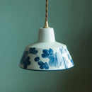 Axyaa Ceramic Flower LED Pendant Light for Living Dining Vintage Pendant Lamp