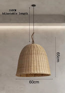 Axyaa Bamboo Pendant Lamp for Japanese Living Room, Retro Style Zen Lighting