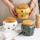 Axyaa Ceramic Pumpkin Jar with Lid for Kitchen Storage of Spices and Herbs