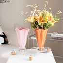 Axyaa Wave Glass Vase Art Decor Hydroponic Flower Arrangement Ornaments