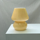 Axyaa Glass LED Mushroom Table Lamp: Korean Ins Style Striped Decor, Cute & Translucent