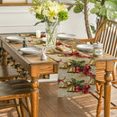 Axyaa Retro Style Christmas Table Runner for Wedding Holiday Party Decor