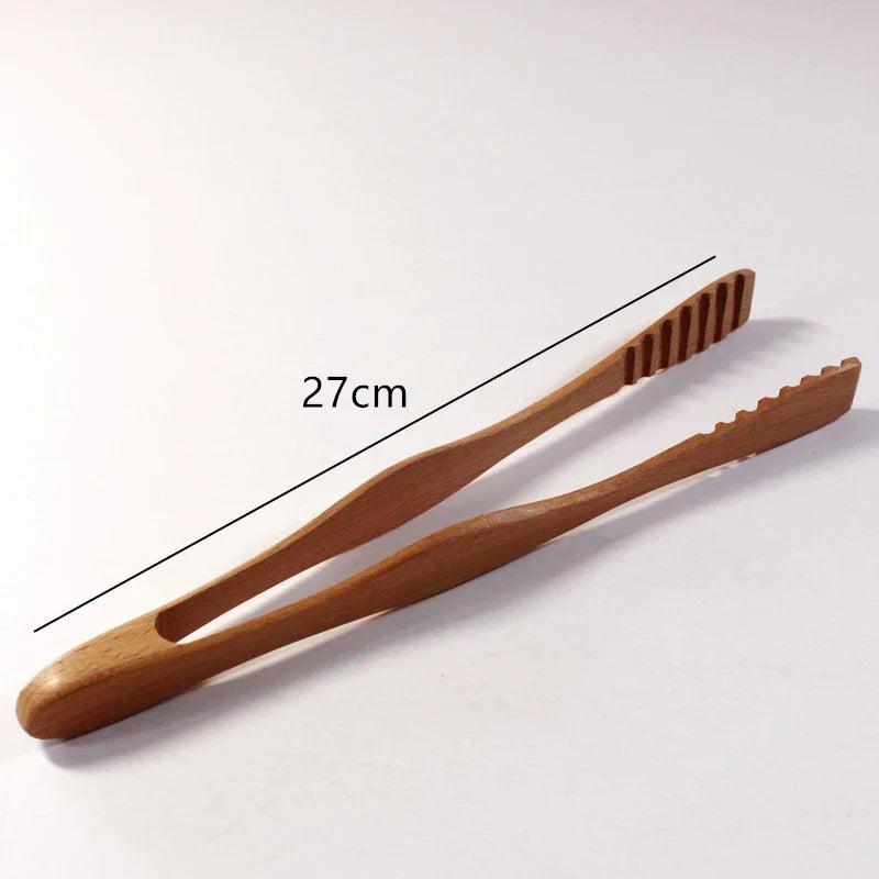 Axyaa Wooden Japanese Tongs - Versatile Salad & BBQ Clamp