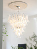 Axyaa French Series Glass Art LED Chandelier for Living Room