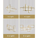 Axyaa Geometric Gold LED Pendant Chandelier for Dining Kitchen Island